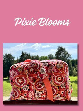 Vera Bradley Large Weekender Pixie Blooms Retired Y2K Travel Overnight Bag